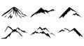 Set of silhouettes of mountain tops Royalty Free Stock Photo